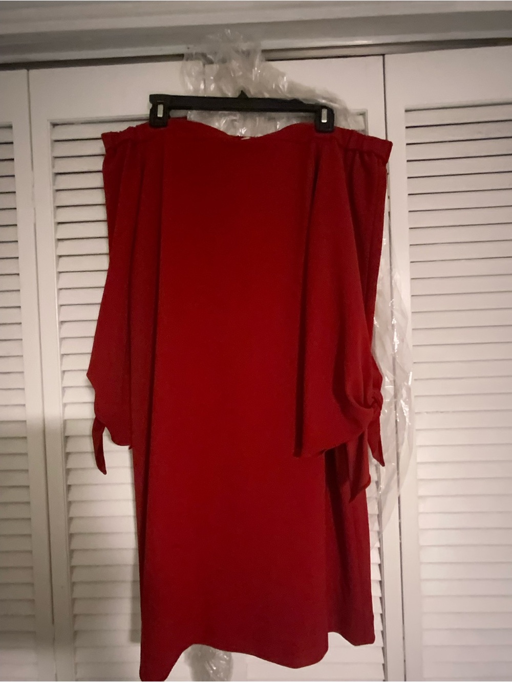 Tibi Strapless Red Cocktail Dress with Draped Sleeves